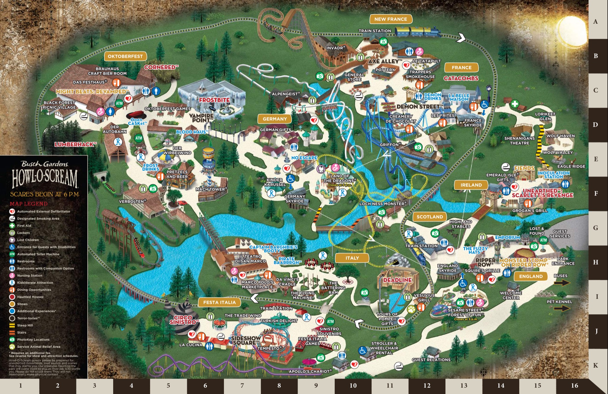 Busch Gardens Howl O Scream Map 2025 - Alta Lynett